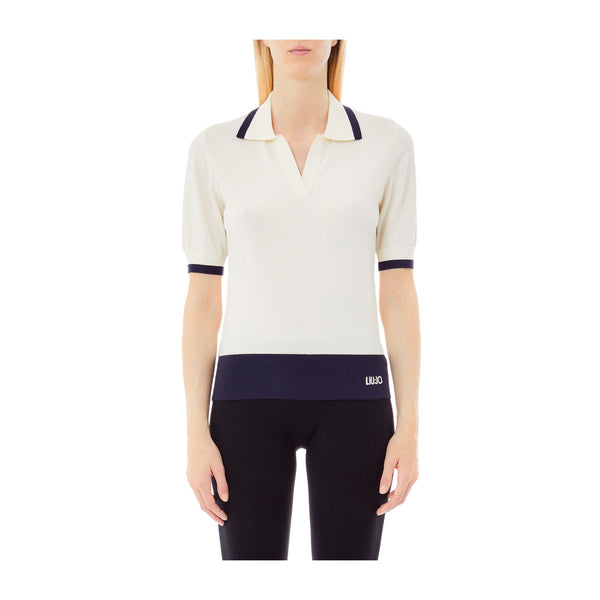 Liu Jo Polo Polo Donna in maglia rifiniture a contrasto S - Francavilla Moda